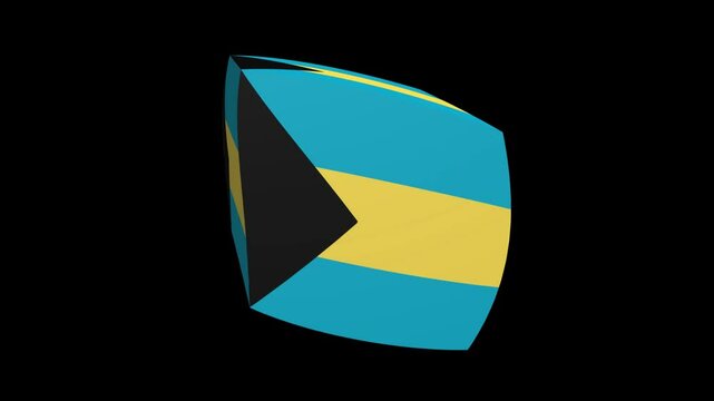 Animation of an Bahamas flag cubed 