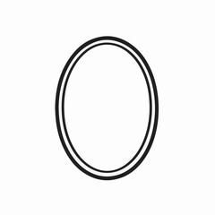 Geometric oval shape shows outline isolated graphic design
