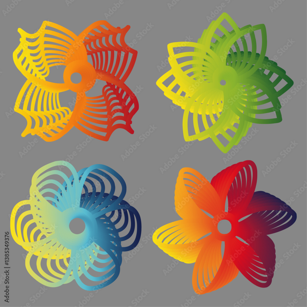 Wall mural the crisp lines and smooth gradients suggest the design is created using vector graphics software, m