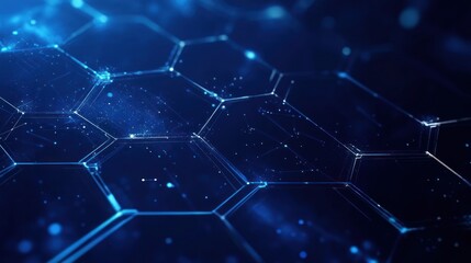 Obraz premium Abstract digital hexagon network, futuristic technology background, potential use in tech presentations