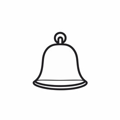 Outlined bell illustration rings in simple isolated backdrop details