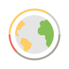 Simplified colored world globe icon