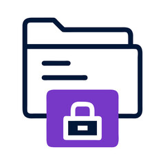 Obraz premium Folder icon with lock symbol for secure storage