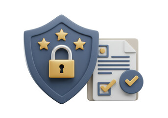 Isolated Secure Document with Shield and Lock