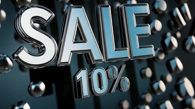 A metallic sign displays a 10 percent discount on select items in a retail setting. The promotional message aims to attract shoppers looking for bargains during a special sale event