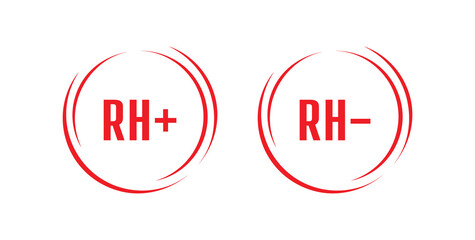 rh+, rh- blood icon