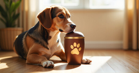 A dog with a bloomed friend, demonstrating a deep connection between animals and the theme of the loss of a pet and grief