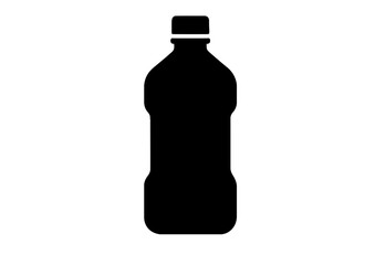 Silhouette of a plastic bottle with a screw on cap