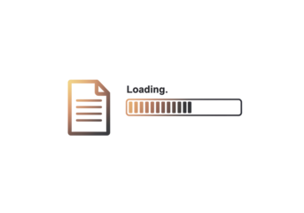 Isolated Document Loading Icon with Progress Bar for Webpage Design