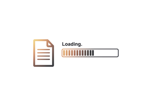 Isolated Document Loading Icon with Progress Bar for Webpage Design