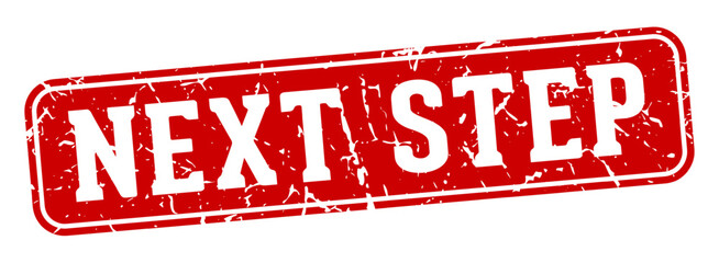 next step rectangular sign. next step stamp