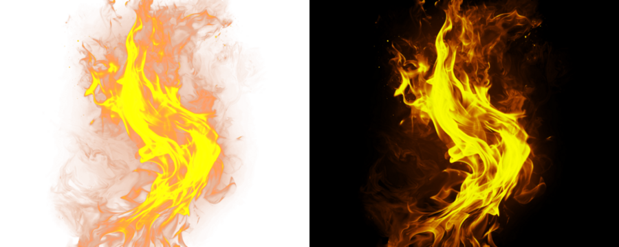 Fiery Blaze Effect with Realistic Flame Animation Isolated on A Transparent or White Background