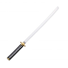 Naklejka premium A traditional katana sword with a sharp blade and intricate handle design, ideal for collectors and martial arts enthusiasts.