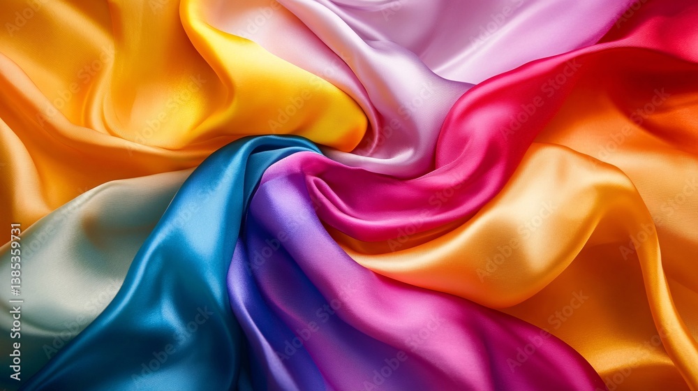 Aufkleber smooth elegant multicolored silk or satin fabric forming an abstract background