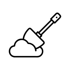 shovel flat vector