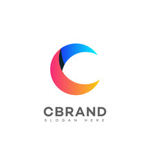 Colorful Gradient C Logo Design Modern Brand Identity