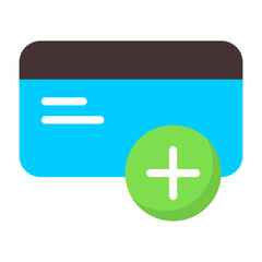 Credit Card Plus Flat Icon