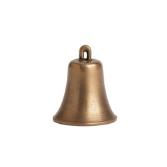 A vintage bronze bell with a classic design, isolated on a white background, perfect for adding a touch of nostalgia to various projects.