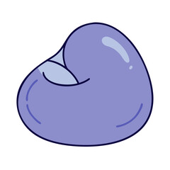 Illustration of a purple bean shaped object with a hole for graphic design and creative projects