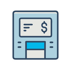 Fototapeta premium Realistic ATM Machine Icon