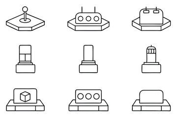 Docking Station Line Art Illustration for Modern Tech Design 