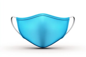 A single blue face mask floating against a clean white background