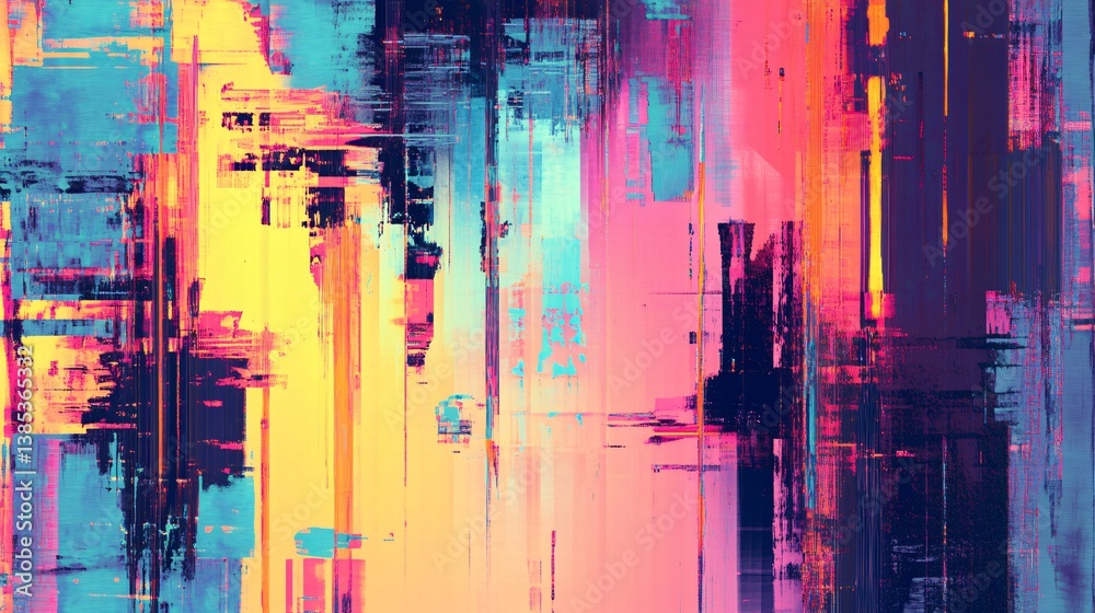 Poster Abstract painting background with vibrant colors and brushstrokes creating a textured and artistic effect