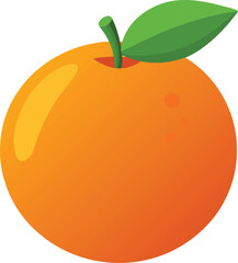 A simple yet colorful vector of an Orange (Komola Lebu) with a juicy texture, on a white background