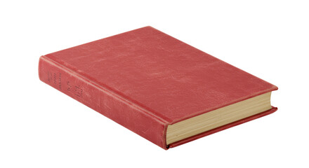 Isolated Antique Red Book with Textured Cover