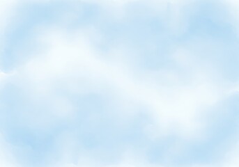 Obraz premium Serene light blue watercolor sky evoking feelings of peace and tranquility, soft brushstrokes and gentle gradients.