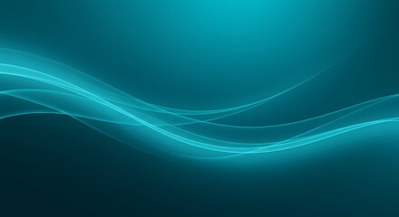 Serene teal waves flowing across a tranquil digital canvas, evoking calm and peace with soft, glowing light.