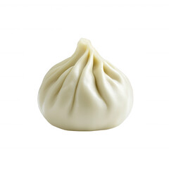 Delicious dumpling with a soft, pleated surface, ready to be enjoyed. Perfect for Asian cuisine lovers and food enthusiasts. Isolated on a clean white background.