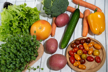 Fresh vegetables are on the table. Healthy Eating Concept