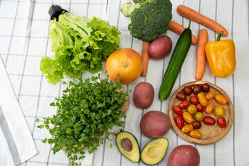 Fresh vegetables are on the table. Healthy Eating Concept