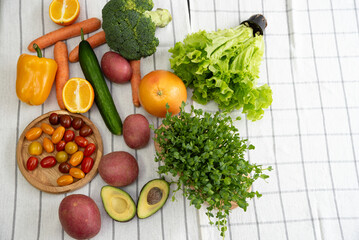 Fresh vegetables are on the table. Healthy Eating Concept