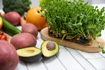 Fresh vegetables are on the table. Healthy Eating Concept