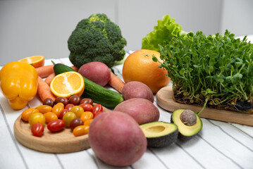 Fresh vegetables are on the table. Healthy Eating Concept