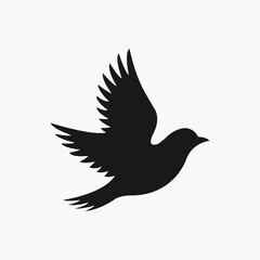 Flying bird silhouette vector illustration