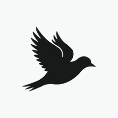 Flying bird silhouette vector illustration