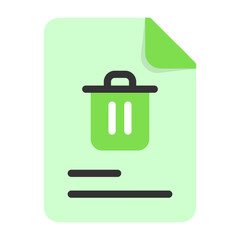 Delete Document Flat Icon