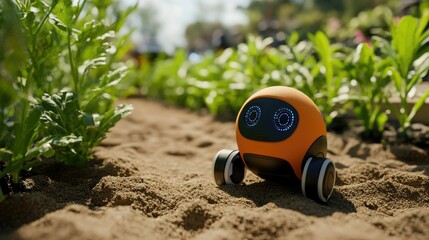 Obraz premium Future robotic farmers concept agriculture harvest transportation