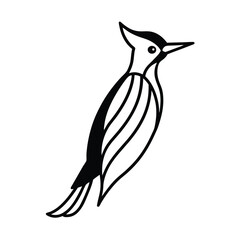 vector illustration of an pleated woodpecker