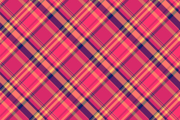 London background tartan check, anniversary vector pattern textile. Fashion texture plaid fabric seamless in red and pink colors.