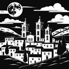 Obraz premium Black and white landscape