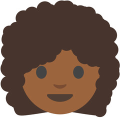 Curly-Haired Woman Emoji (Dark Skin)
