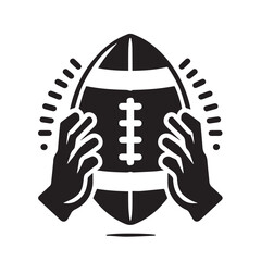 vector silhouette American football on a white background Rugby and American football icon set collection vector illustration with white background 