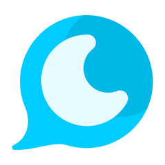 Dark Mode Chat Flat Icon