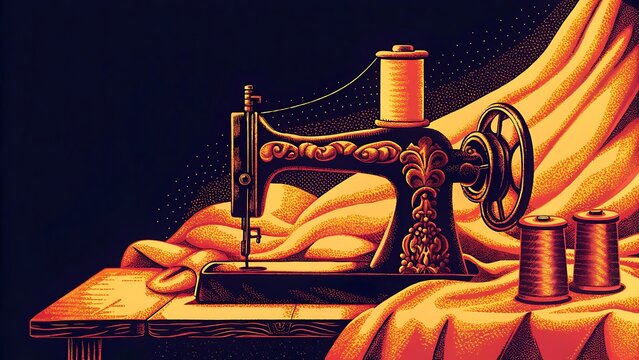Vintage Sewing Machine Still Life
