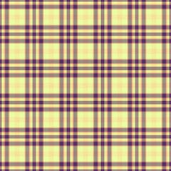 Detailed plaid pattern. A harmonious blend of muted yellow and dark purple creates a warm, retro aesthetic. Ideal for backgrounds, textiles, and designs needing texture.
