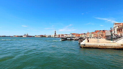 Panoramic View of Venice Island in Italy and the Adriatic Sea in summer